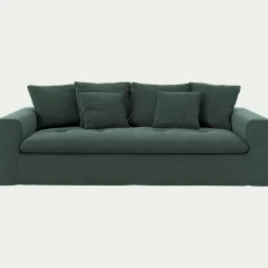 Canapé En Velours|Canapé 4 Places*alinea Canapé 4 places fixe en velours - sauge Vert