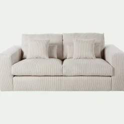 Canapé 3 Places*alinea Canapé 3 places fixe en velours côtelé - roucas Beige