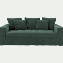 Canapé 3 Places*alinea Canapé 3 places fixe en velours - sauge Vert