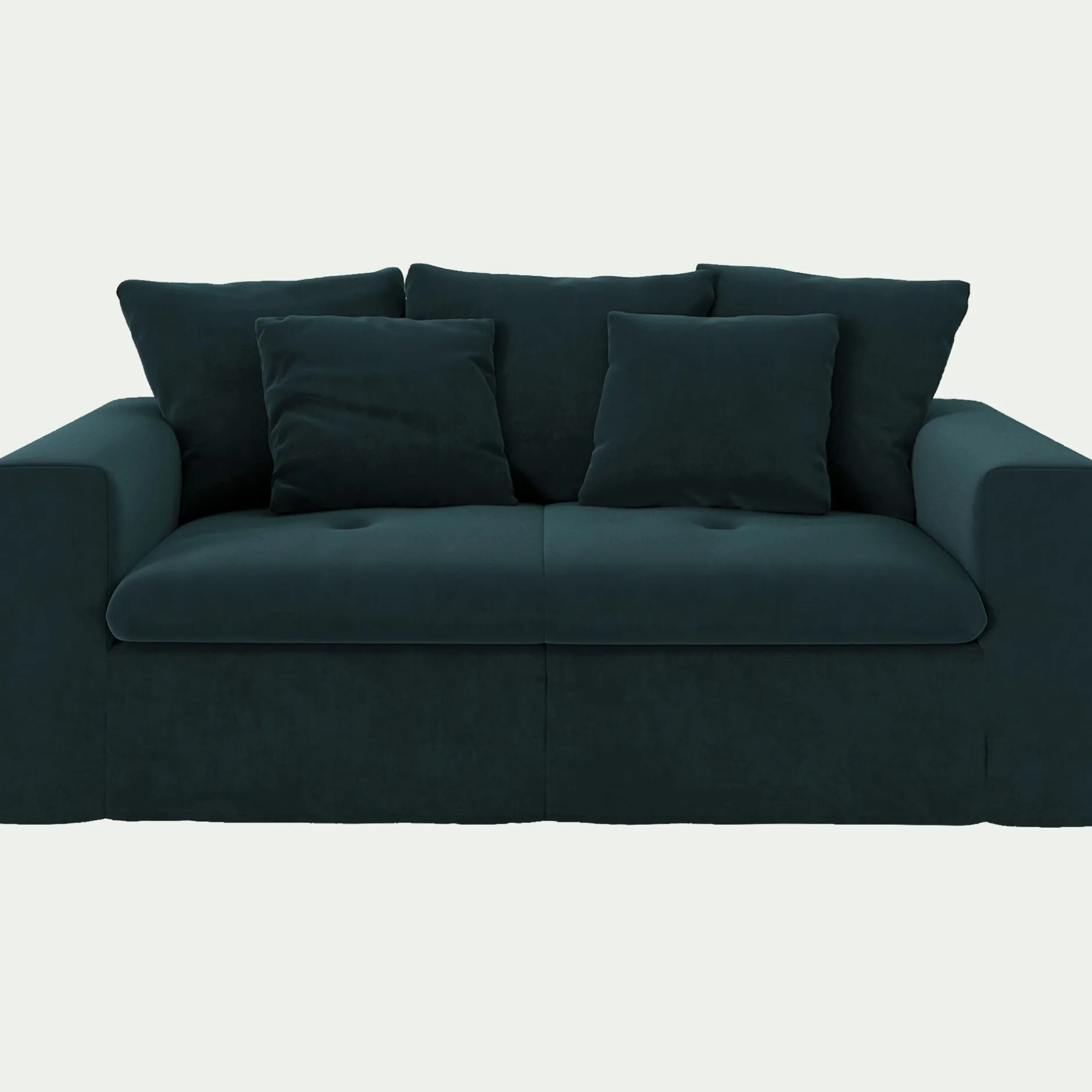 Canapé 2 Places*alinea Canapé 2 places fixe en velours - foncé Bleu