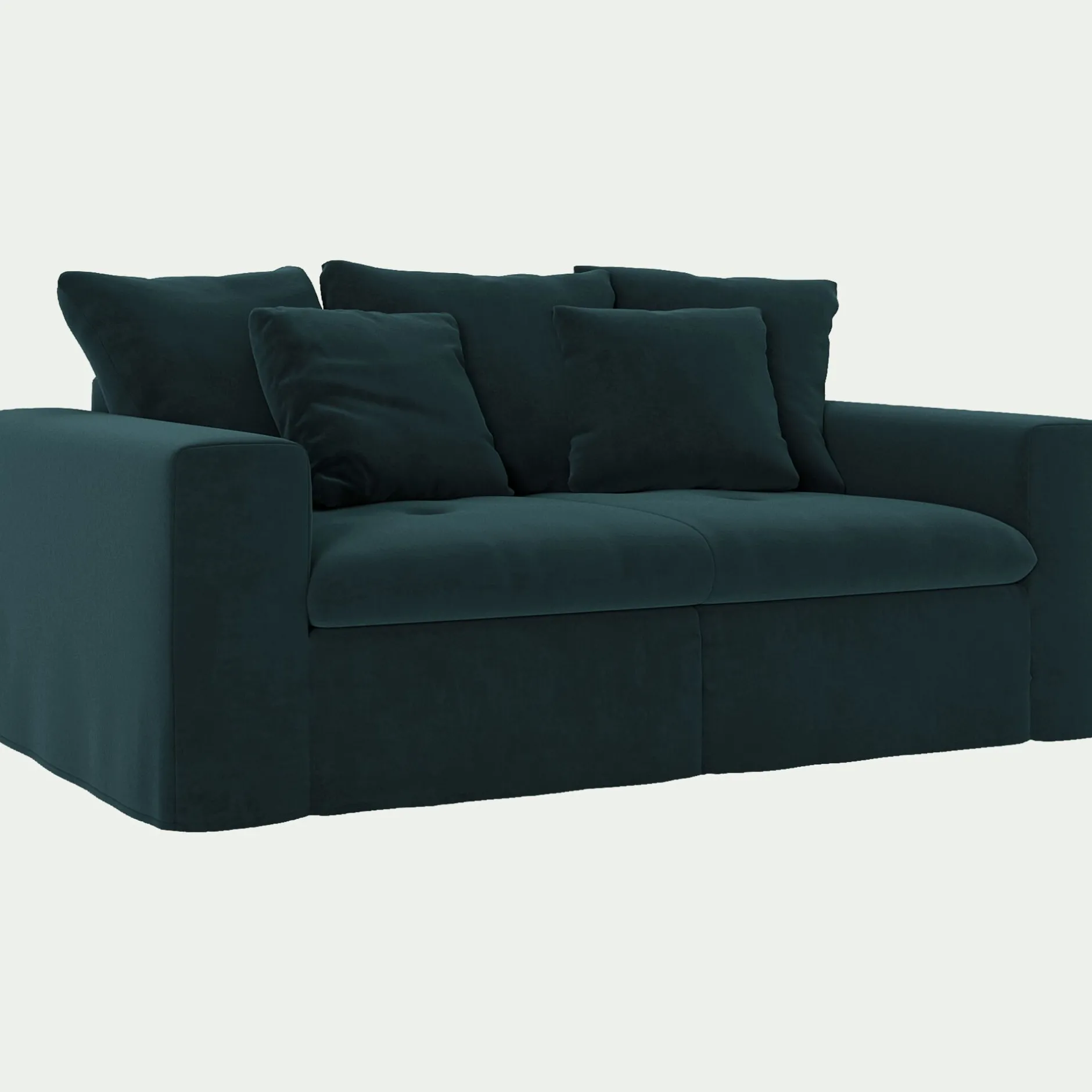 Canapé 2 Places*alinea Canapé 2 places fixe en velours - foncé Bleu