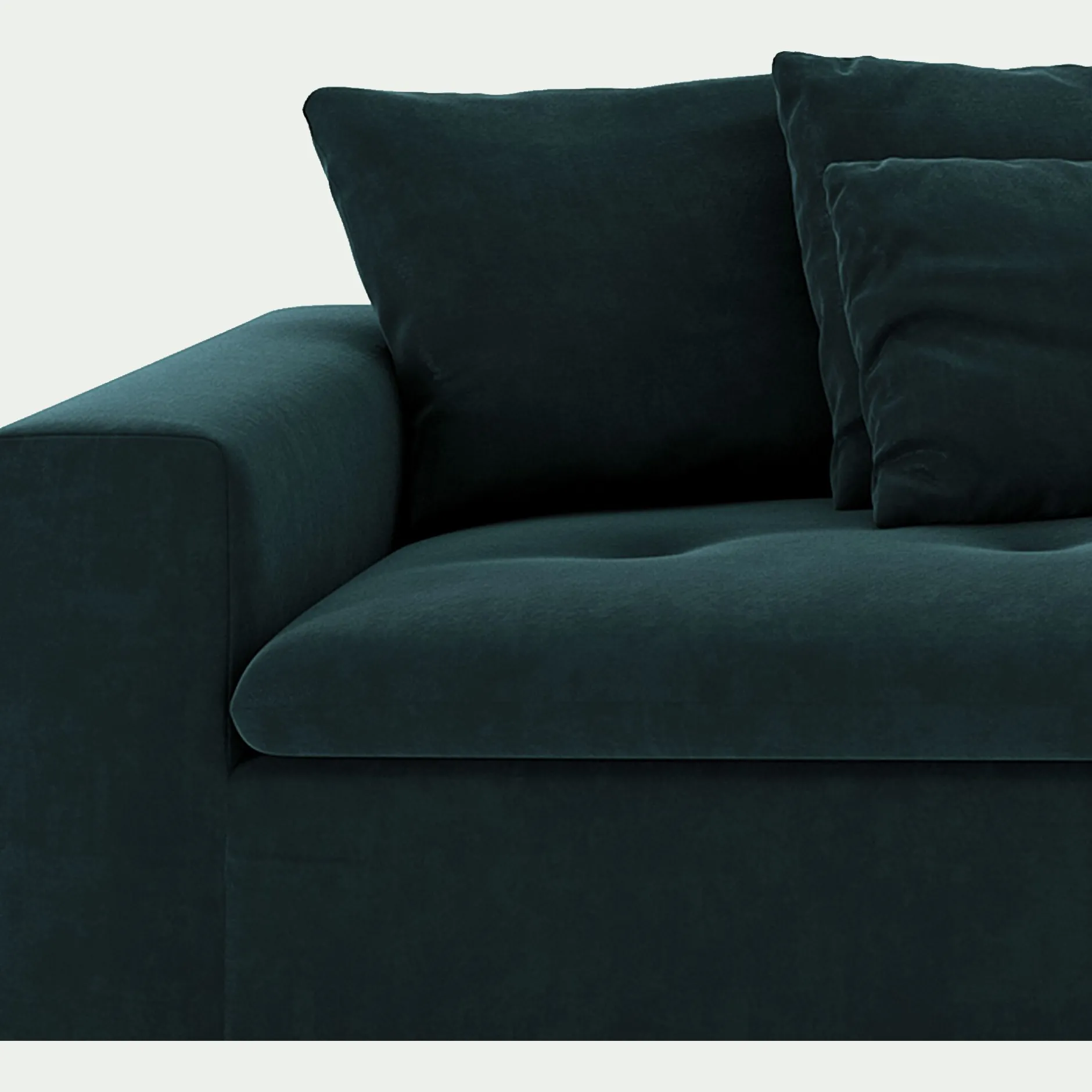 Canapé 2 Places*alinea Canapé 2 places fixe en velours - foncé Bleu