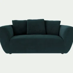 Canapé 2 Places*alinea Canapé 2 places fixe en velours Velvet - foncé Bleu