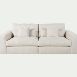 Canapé En Velours|Canapé 5 Places*alinea Canapé 5 places fixe en velours côtelé - roucas Beige