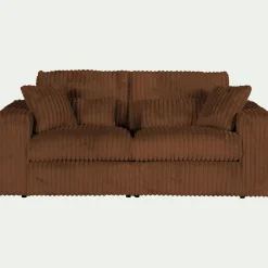 Canapé En Velours|Canapé 5 Places*alinea Canapé 5 places fixe en velours côtelé Bita - brun rustrel Marron
