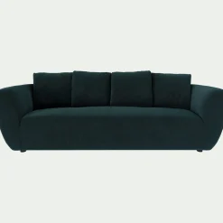 Canapé 4 Places*alinea Canapé 4 places fixe en velours Velvet - foncé Bleu