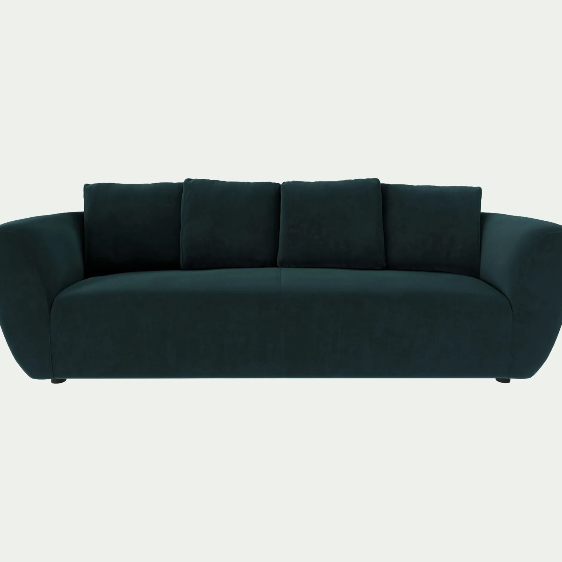 Canapé 4 Places*alinea Canapé 4 places fixe en velours Velvet - foncé Bleu