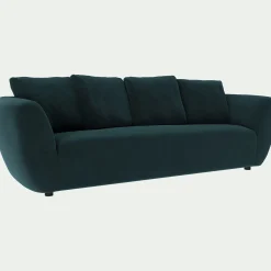 Canapé 4 Places*alinea Canapé 4 places fixe en velours Velvet - foncé Bleu