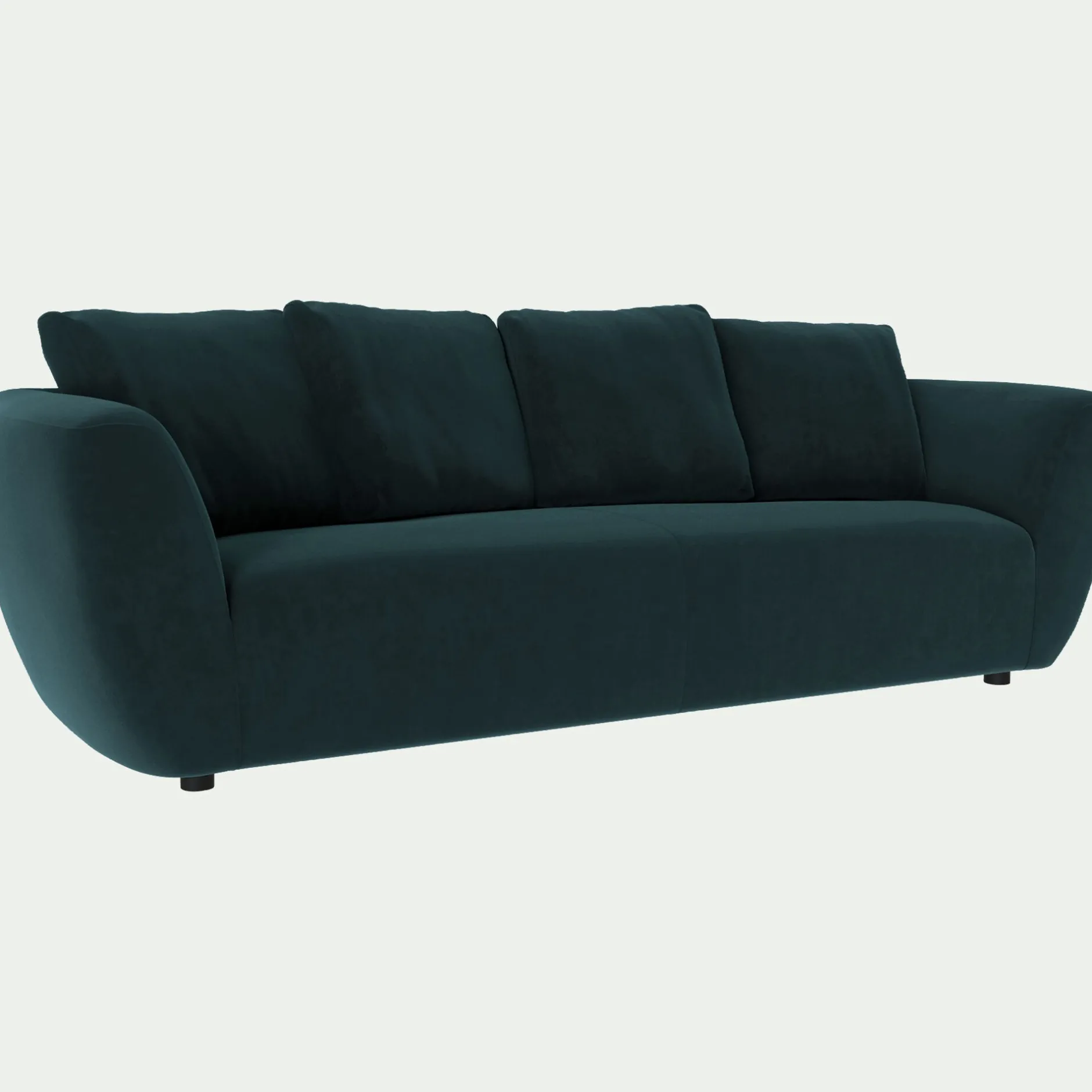 Canapé 4 Places*alinea Canapé 4 places fixe en velours Velvet - foncé Bleu