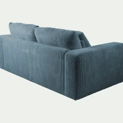 Canapé En Velours|Canapé 3 Places*alinea Canapé 3 places fixe en velours côtelé - Bleu