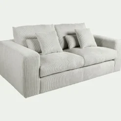 Canapé 3 Places*alinea Canapé 3 places fixe en velours côtelé - borie Gris