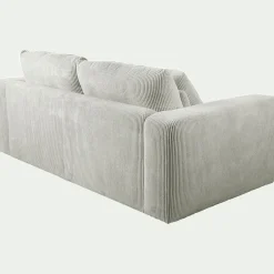 Canapé 3 Places*alinea Canapé 3 places fixe en velours côtelé - borie Gris