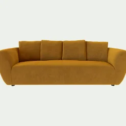 Canapé En Velours|Canapé 4 Places*alinea Canapé 4 places fixe en velours Velvet - argan Jaune