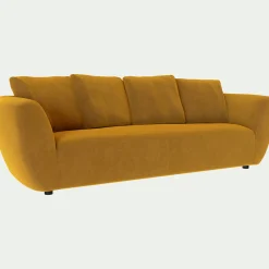 Canapé En Velours|Canapé 4 Places*alinea Canapé 4 places fixe en velours Velvet - argan Jaune