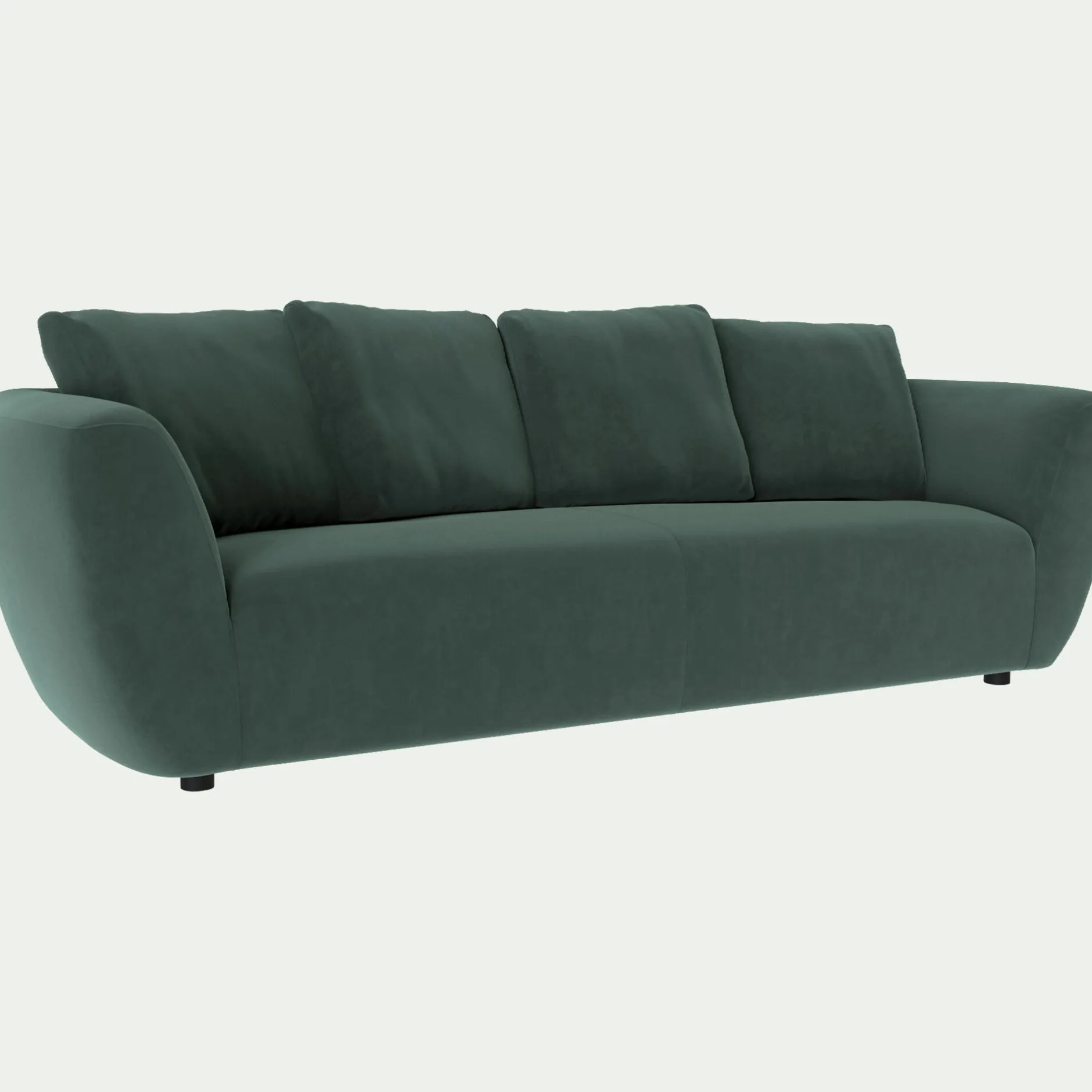 Canapé 4 Places*alinea Canapé 4 places fixe en velours Velvet - sauge Vert