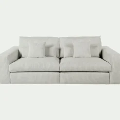 Canapé En Velours|Canapé 5 Places*alinea Canapé 5 places fixe en velours côtelé - borie Gris