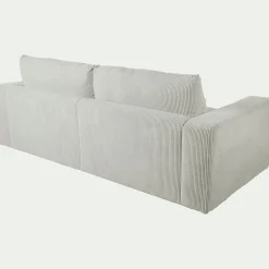 Canapé En Velours|Canapé 5 Places*alinea Canapé 5 places fixe en velours côtelé - borie Gris