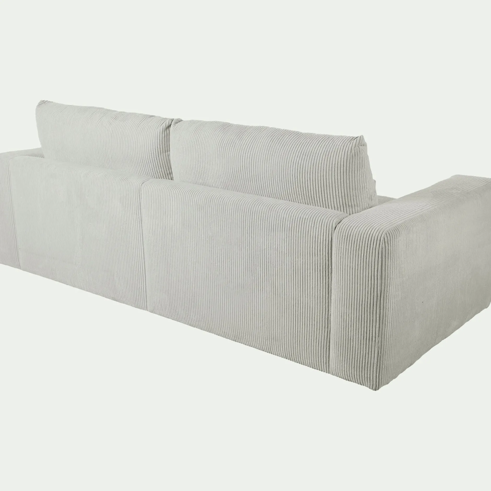 Canapé En Velours|Canapé 5 Places*alinea Canapé 5 places fixe en velours côtelé - borie Gris