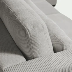 Canapé 5 Places*alinea Canapé 5 places fixe en velours côtelé Azores - borie Gris