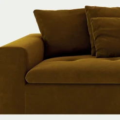 Canapé En Velours|Canapé 4 Places*alinea Canapé 4 places fixe en velours - bronze Marron