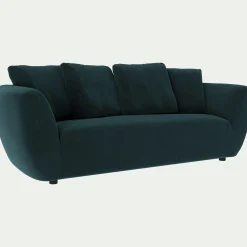 Canapé En Velours|Canapé 3 Places*alinea Canapé 3 places fixe en velours Velvet - foncé Bleu