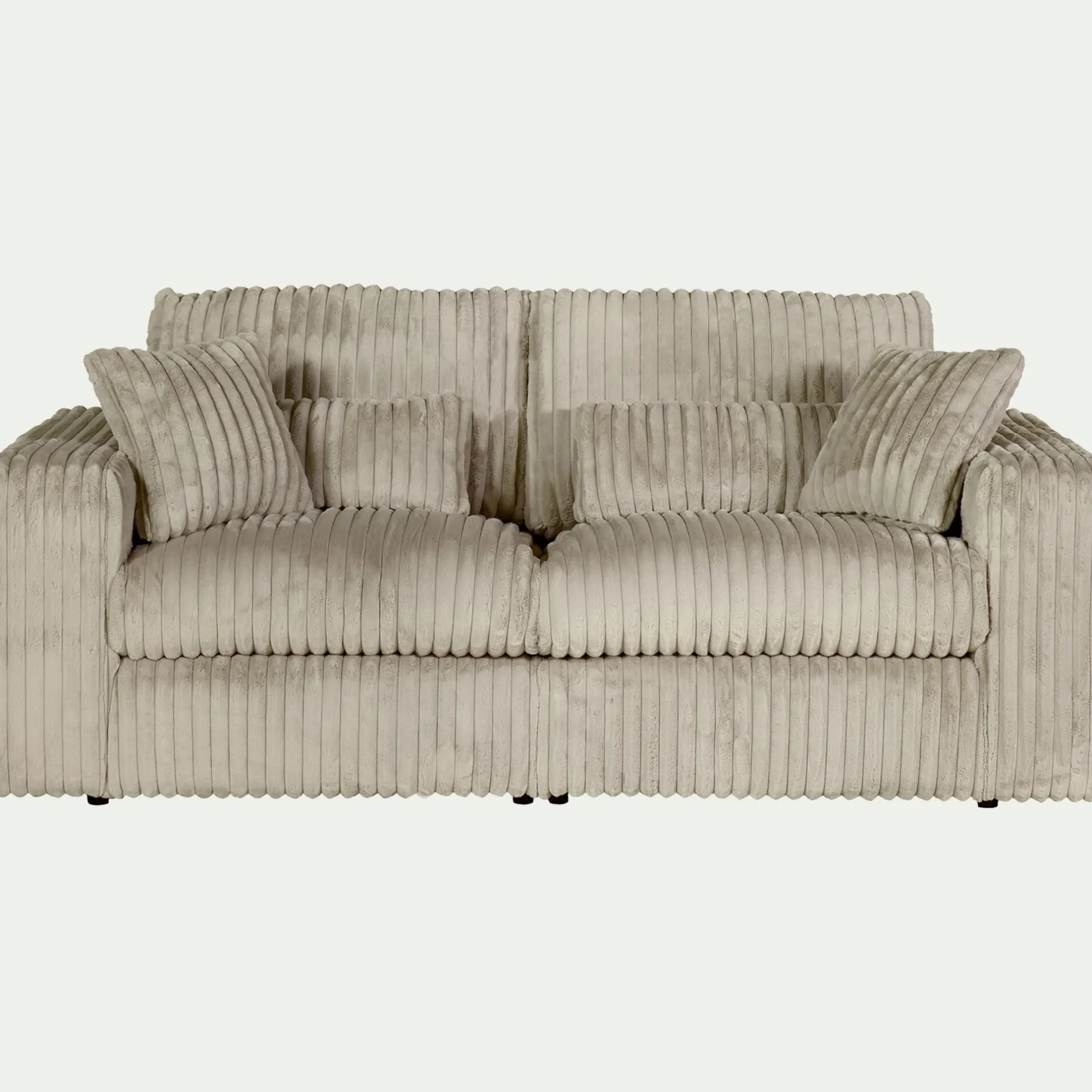 Canapé En Velours|Canapé 5 Places*alinea Canapé 5 places fixe en velours côtelé Bita - ventoux Blanc