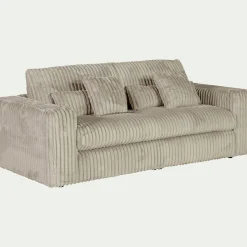 Canapé En Velours|Canapé 5 Places*alinea Canapé 5 places fixe en velours côtelé Bita - ventoux Blanc