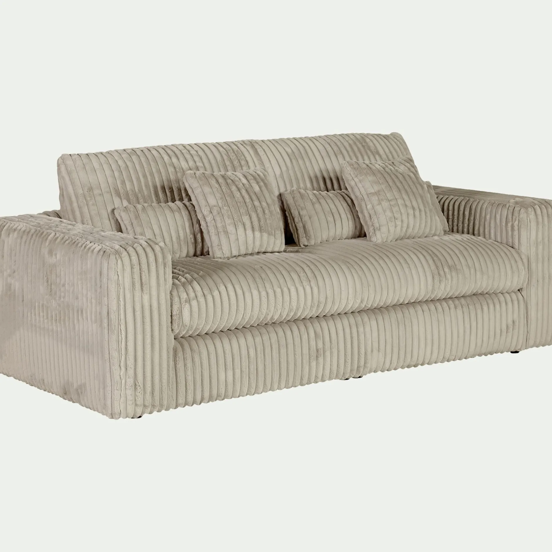 Canapé En Velours|Canapé 5 Places*alinea Canapé 5 places fixe en velours côtelé Bita - ventoux Blanc