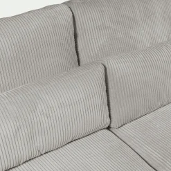 Canapé 3 Places|Canapé Fixe*alinea Canapé 3 places fixe en velours côtelé Azores - borie Gris