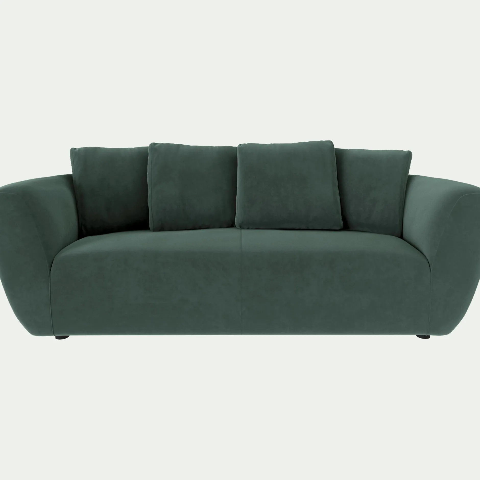 Canapé En Velours|Canapé Fixe*alinea Canapé 3 places fixe en velours Velvet - sauge Vert