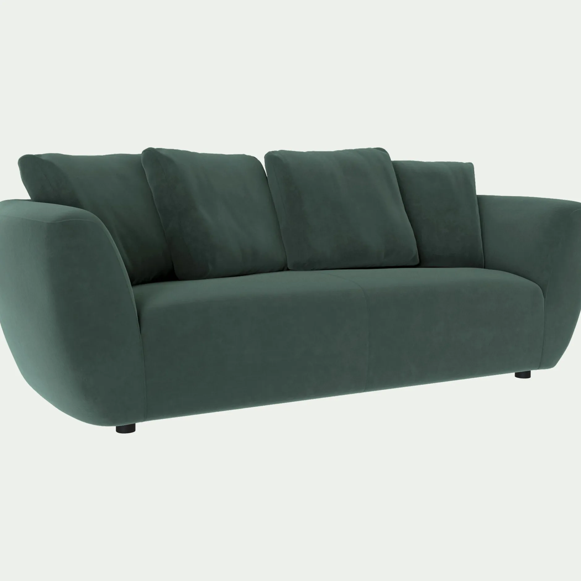 Canapé En Velours|Canapé Fixe*alinea Canapé 3 places fixe en velours Velvet - sauge Vert