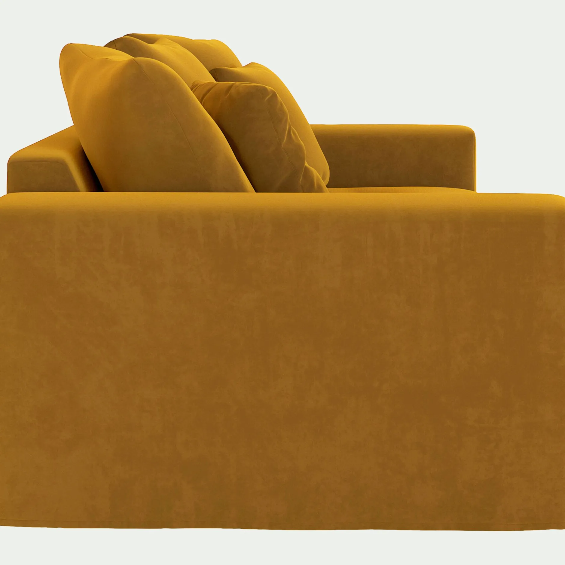 Canapé 2 Places*alinea Canapé 2 places fixe en velours - Jaune argan