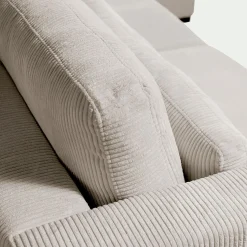 Canapé En Velours|Canapé 5 Places*alinea Canapé 5 places fixe en velours côtelé Azores - Beige
