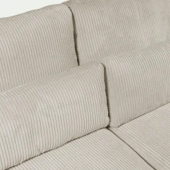 Canapé En Velours|Canapé 5 Places*alinea Canapé 5 places fixe en velours côtelé Azores - Beige