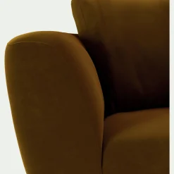 Canapé En Velours|Canapé 3 Places*alinea Canapé 3 places fixe en velours Velvet - bronze Marron