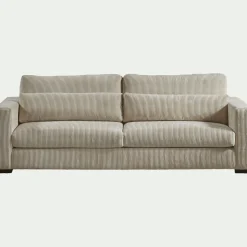 Canapé En Velours|Canapé 5 Places*alinea Canapé 5 places fixe en velours côtelé Azores - taupe Gris