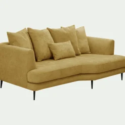 Canapé En Tissu|Canapé Fixe*alinea Canapé 3 places fixe gauche en tissu cannes - argan Jaune