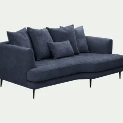 Canapé En Tissu|Canapé 3 Places*alinea Canapé 3 places fixe gauche en tissu cannes - autan Bleu