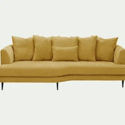 Canapé 5 Places*alinea Canapé 5 places fixe gauche en tissu cannes - Jaune argan