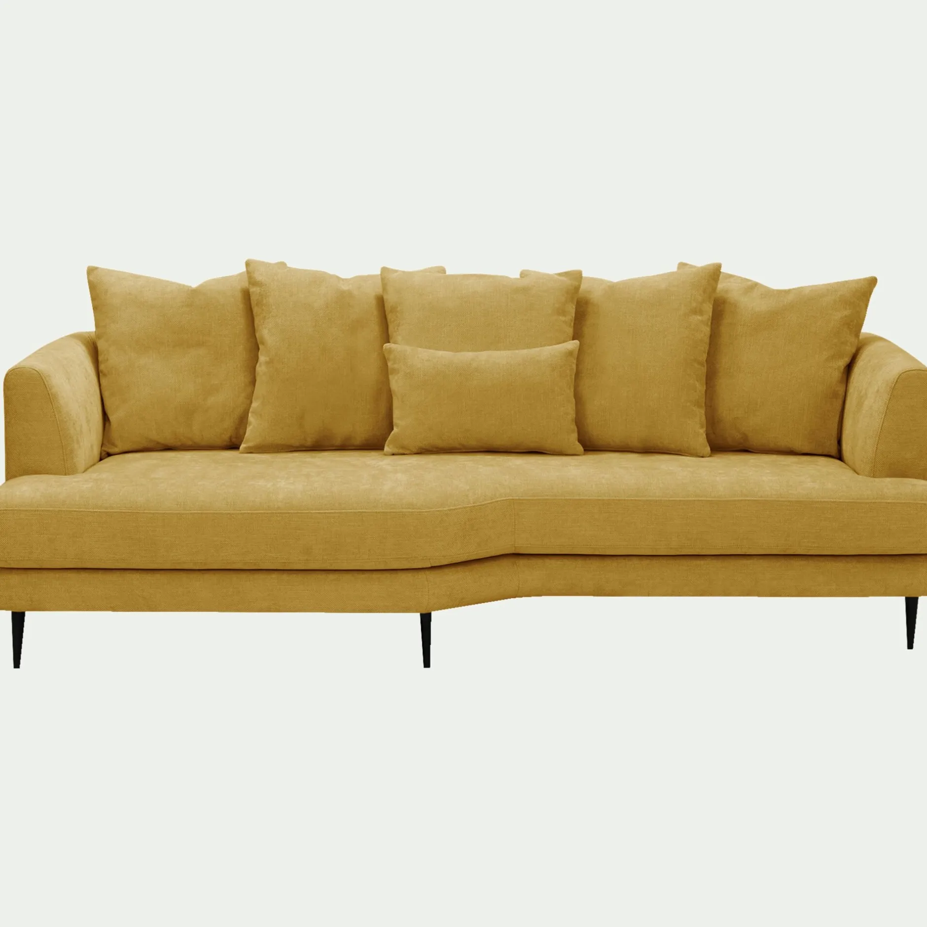 Canapé 5 Places*alinea Canapé 5 places fixe gauche en tissu cannes - Jaune argan