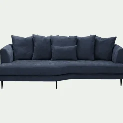 Canapé 5 Places*alinea Canapé 5 places fixe gauche en tissu cannes - autan Bleu