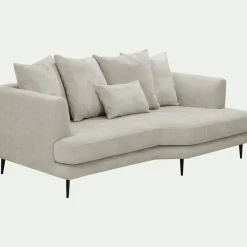 Canapé En Tissu|Canapé 3 Places*alinea Canapé 3 places fixe gauche en tissu Cannes - roucas Beige