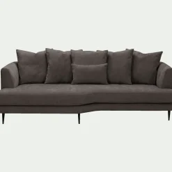 Canapé 5 Places*alinea Canapé 5 places fixe gauche en tissu cannes - Marron