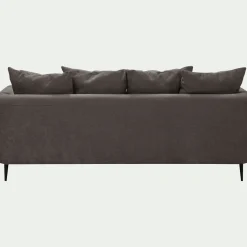 Canapé En Tissu|Canapé 3 Places*alinea Canapé 3 places fixe gauche en tissu cannes - Marron