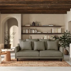 Canapé 4 Places*alinea Canapé 4 places fixe tissu mixte - cedre Vert