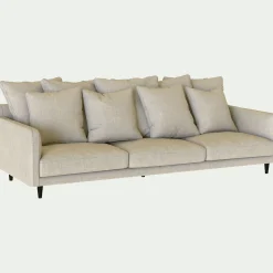 Canapé En Lin|Canapé En Tissu*alinea Canapé 6 places fixe tissu mixte - alpilles Beige