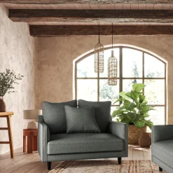 Petit Canapé*alinea Canapé 1,5 places fixe tissu mixte - ardoise Gris