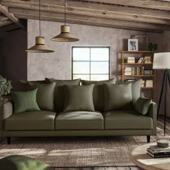 Canapé 5 Places*alinea Canapé 5 places fixe tissu mixte - cedre Vert