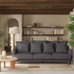 Canapé 6 Places Et Plus*alinea Canapé 6 places fixe tissu mixte - ardoise Gris