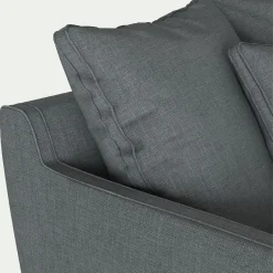 Canapé En Tissu|Canapé 3 Places*alinea Canapé 3 places fixe tissu mixte - ardoise Gris